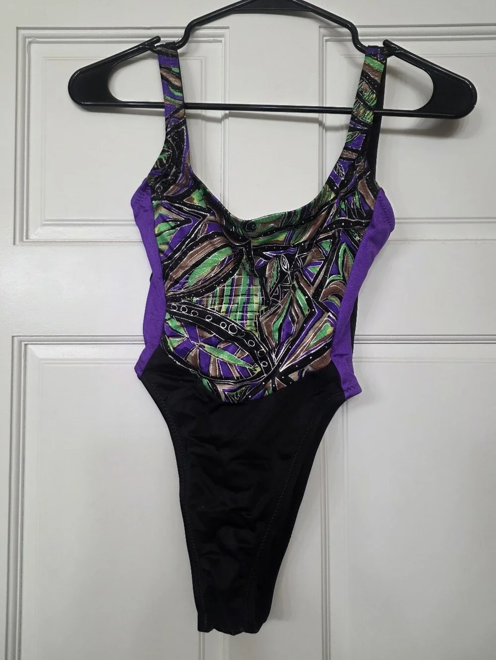 Jag Jeans Black and Purple Trim One Piece Bikini Top Size 6